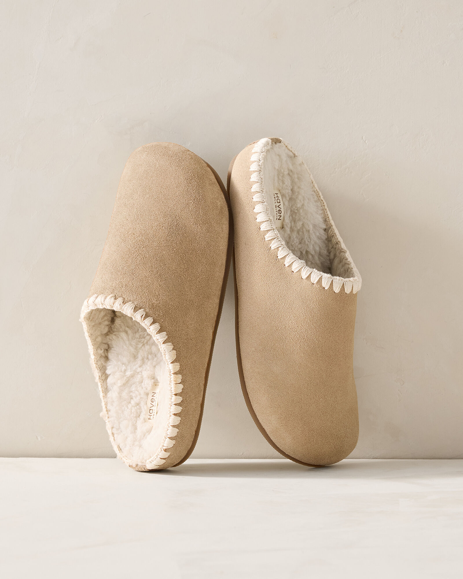 Suede Blanket Stitch Clogs