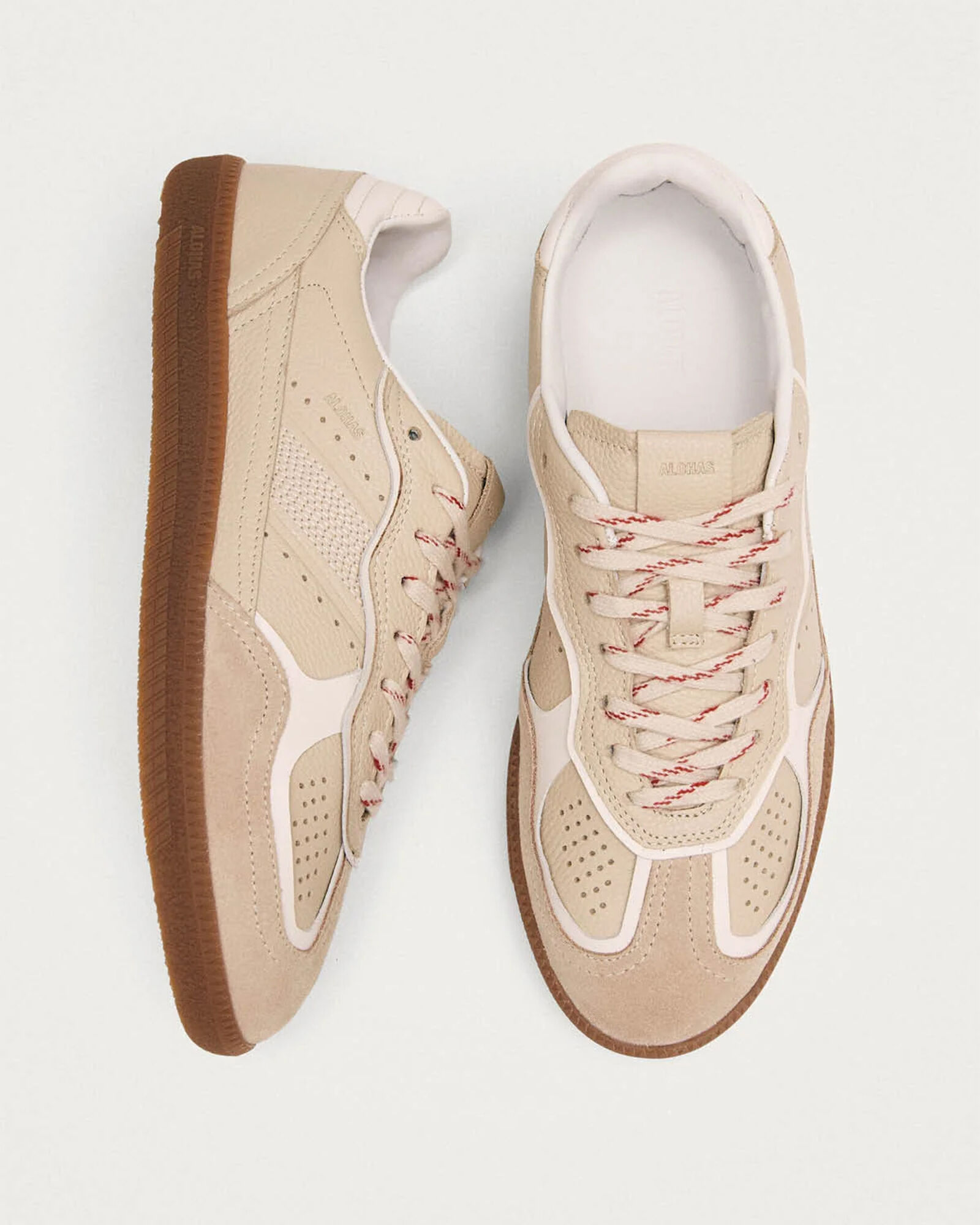 ALOHAS Tb.490 Rife Grain Cream Leather Sneakers