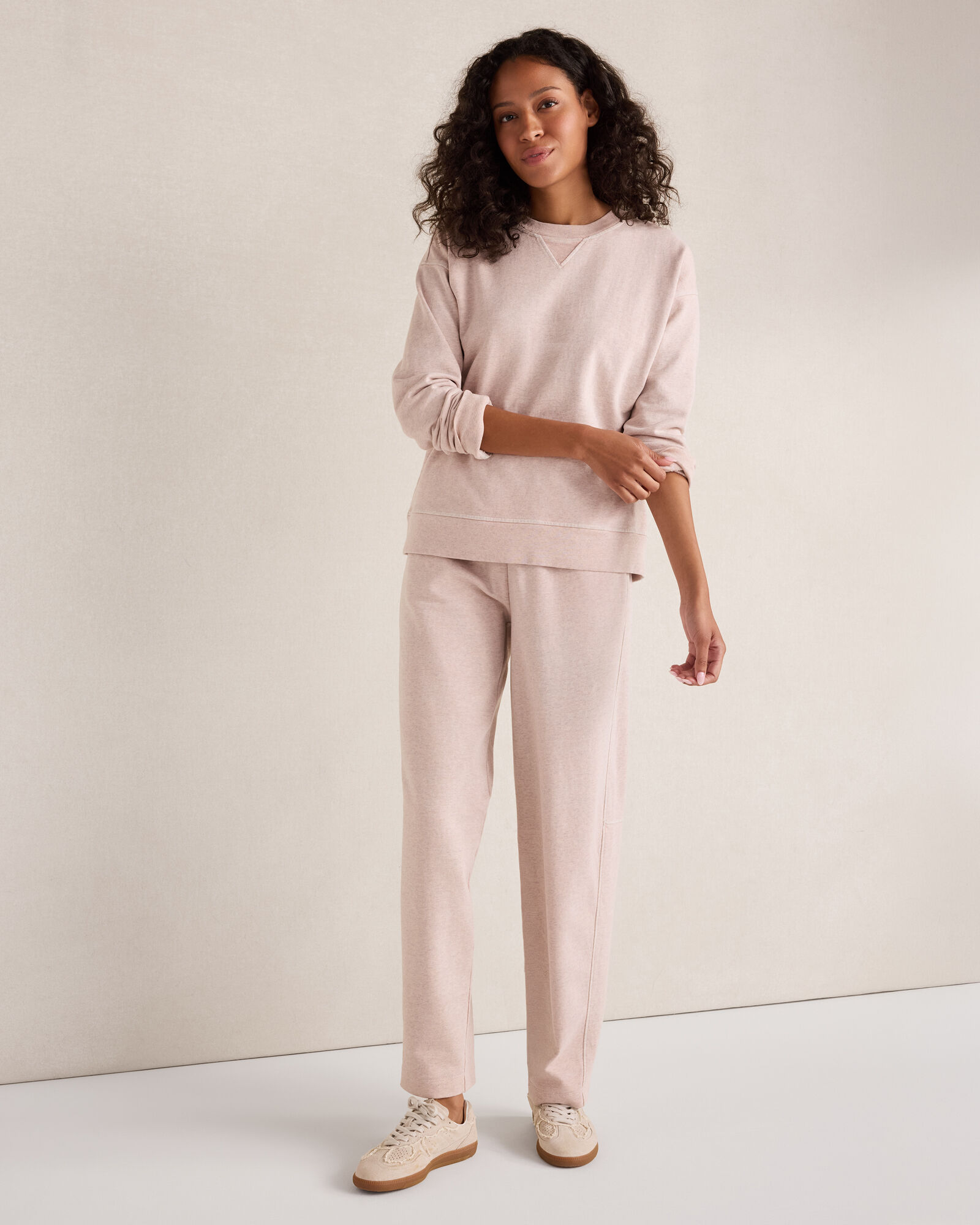 Organic Cotton Terry Barrel Leg Pants