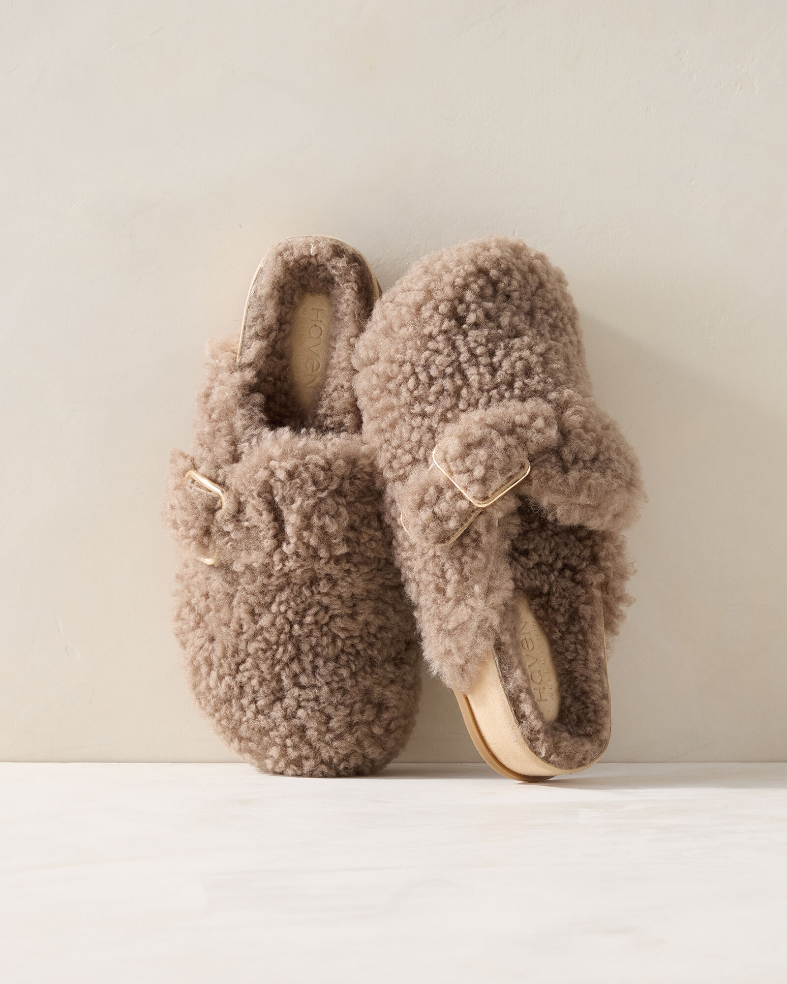 Shearling Buckle Clogs
