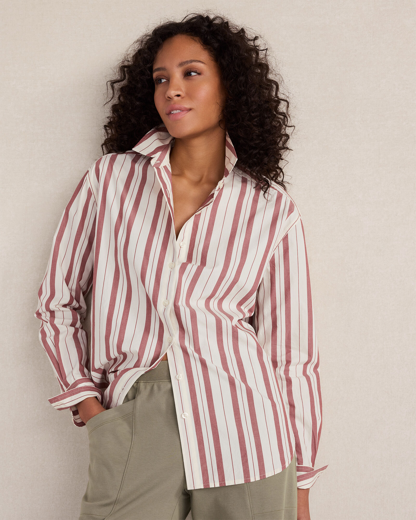 The Daily Shirt in Cotton Poplin Stripe