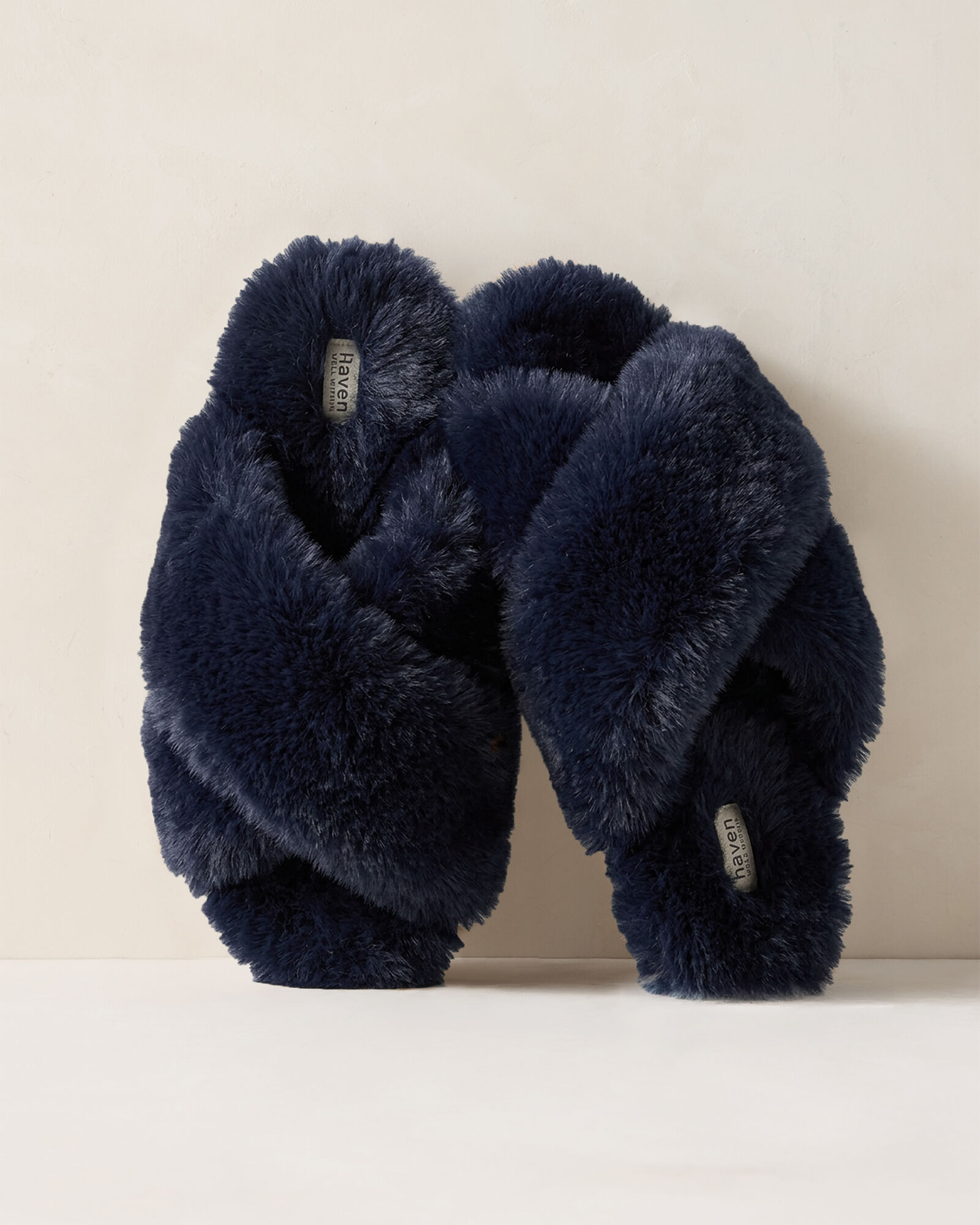 Faux Fur Criss-Cross Slippers