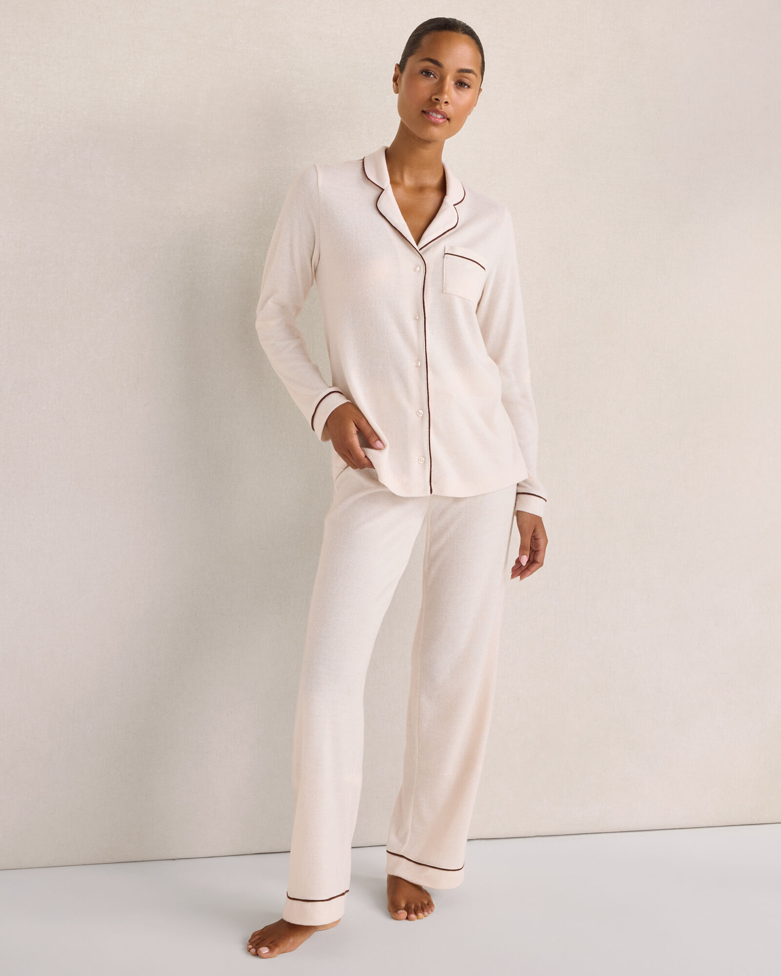 Marled Knit Pajama Pants