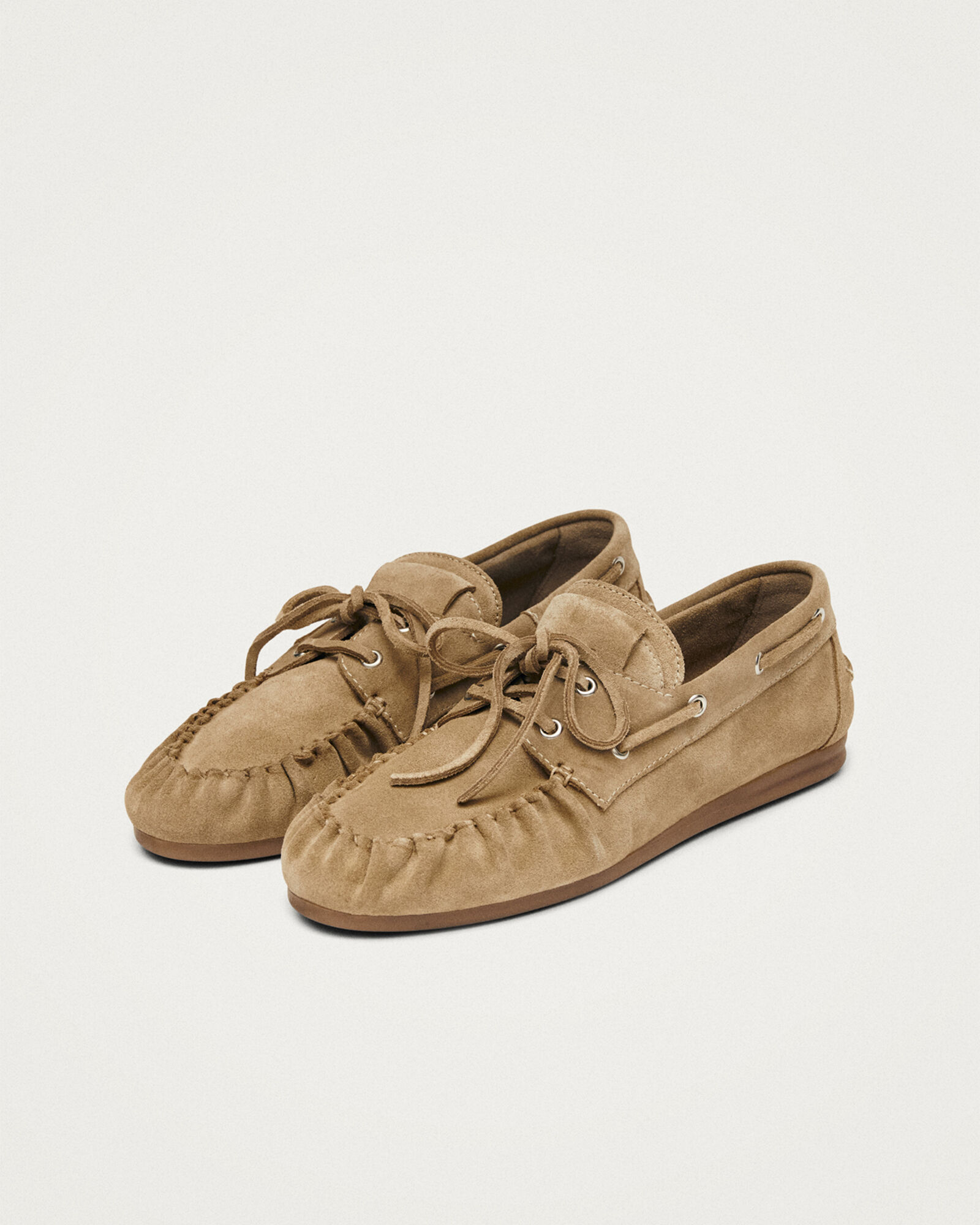 Alohas Rowan Suede Beige Leather Loafers