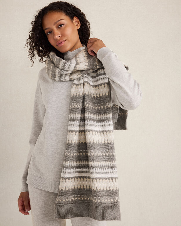 Organic Cotton Blend Nostalgic Fair Isle Scarf