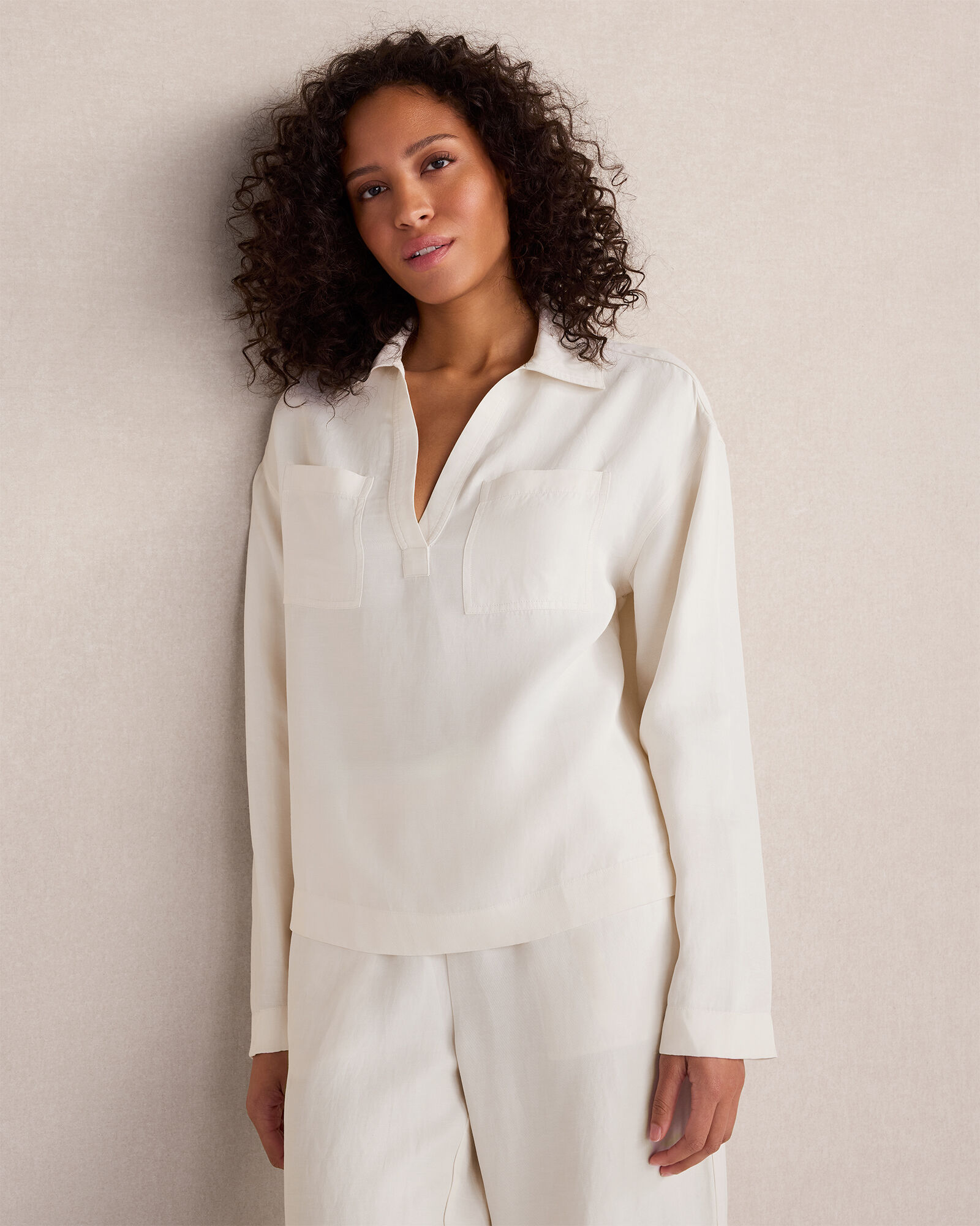 Viscose Linen Boxy Top