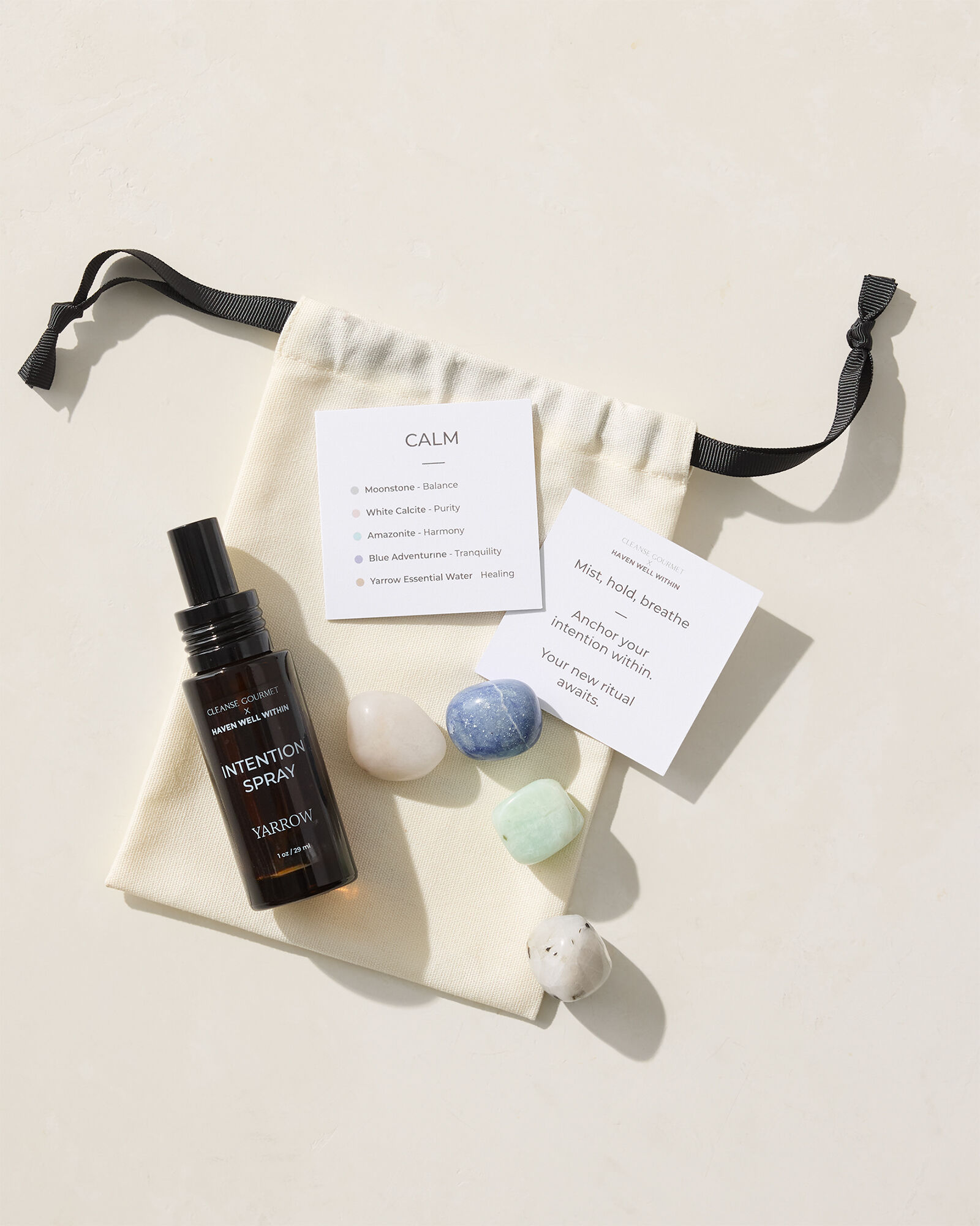 Cleanse Gourmet x Haven Well Within 'Calm' Intention Crystal Kit