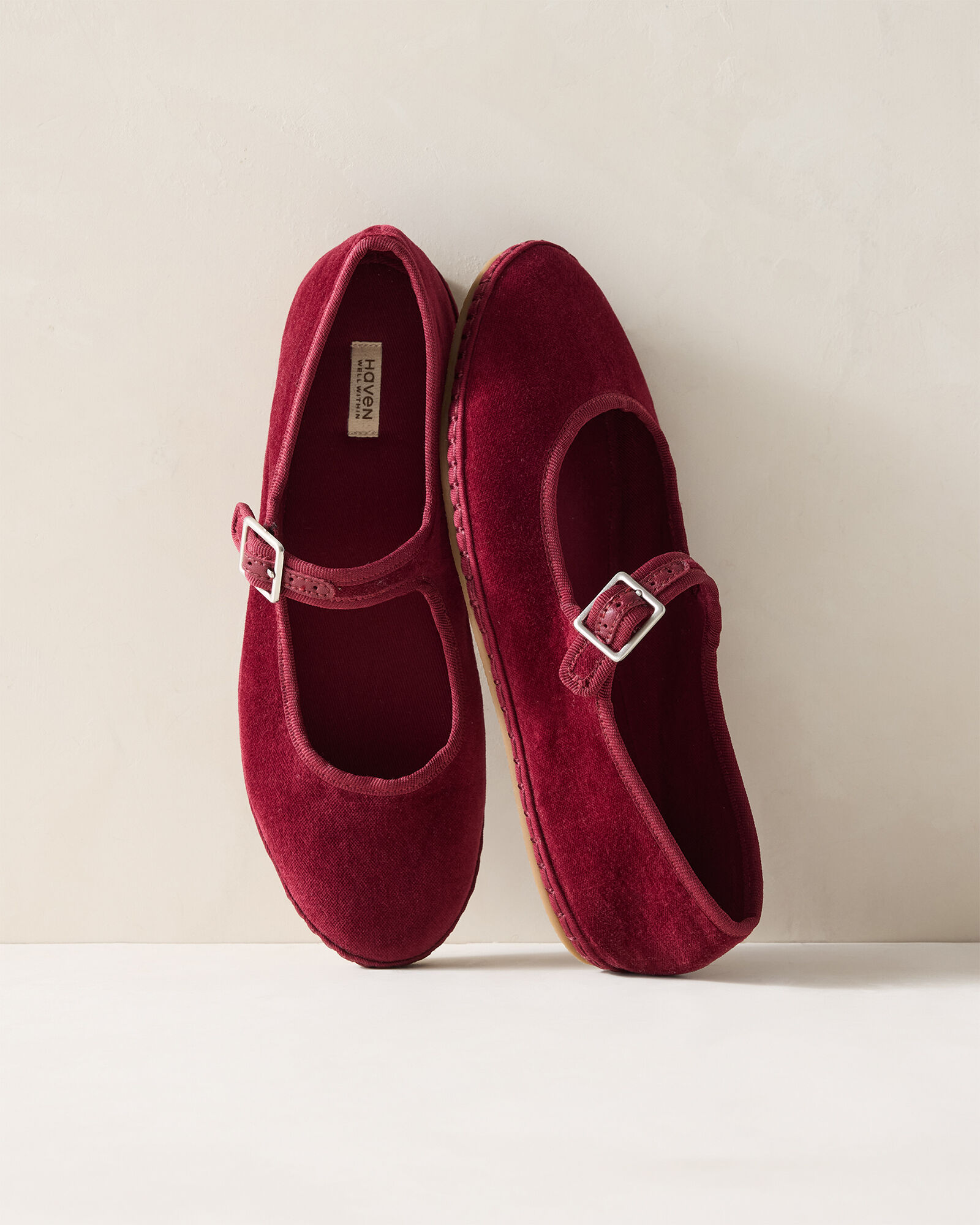 Velvet Mary Jane Ballet Flats
