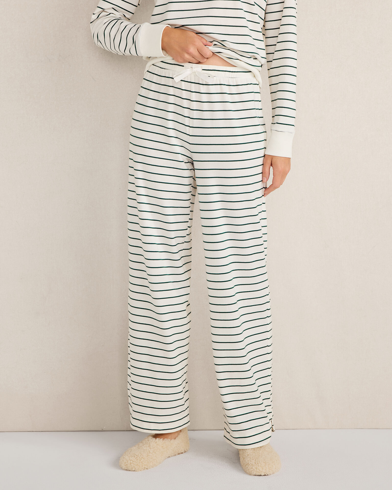 Organic Cotton Jersey Stripe Pants