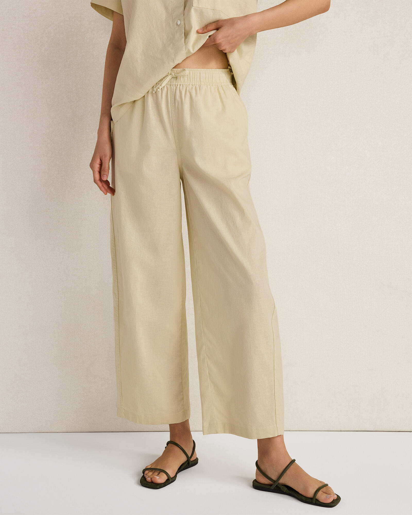 Organic Cotton Linen Barrel Leg Pants