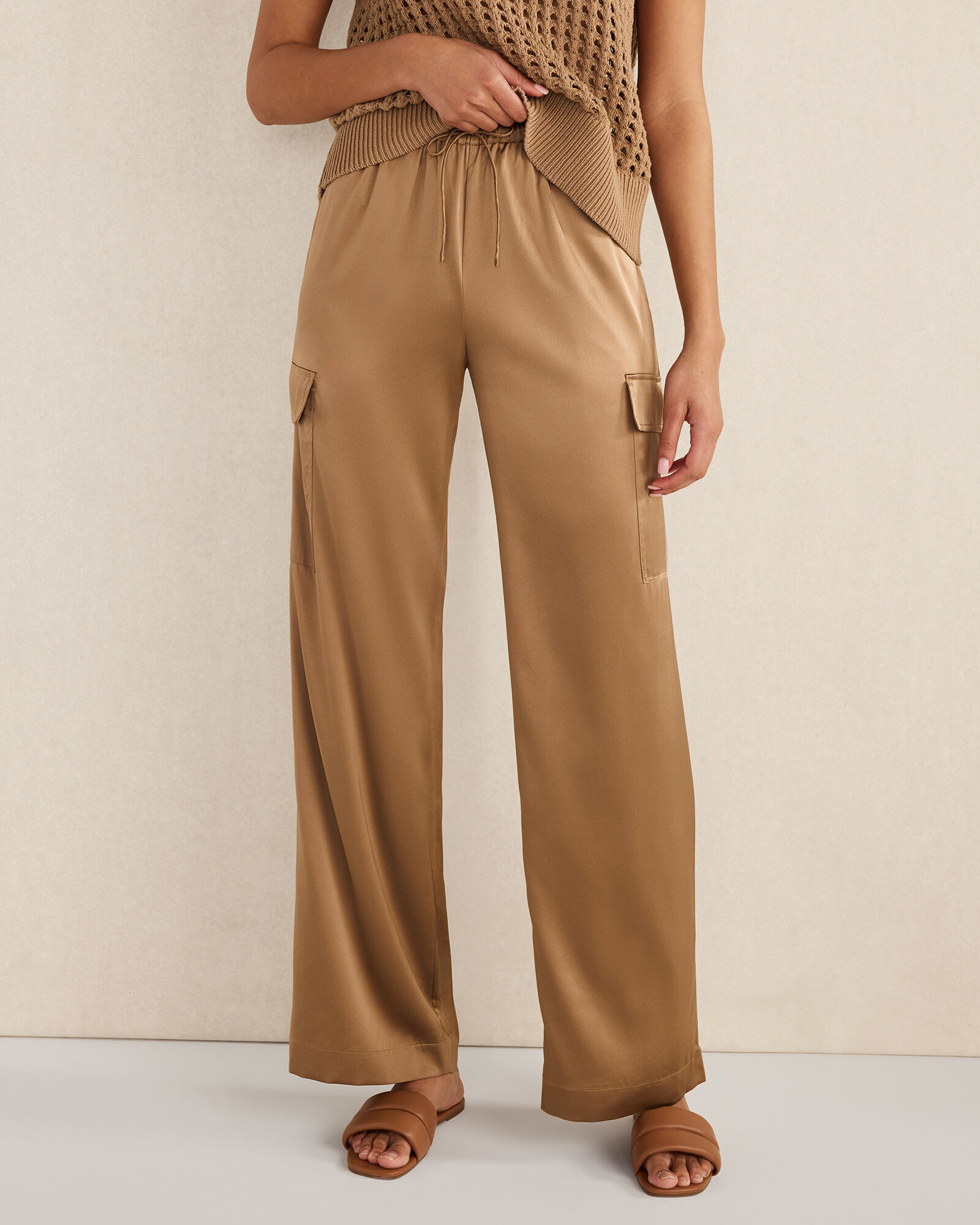 Washable Silk Cargo Pants