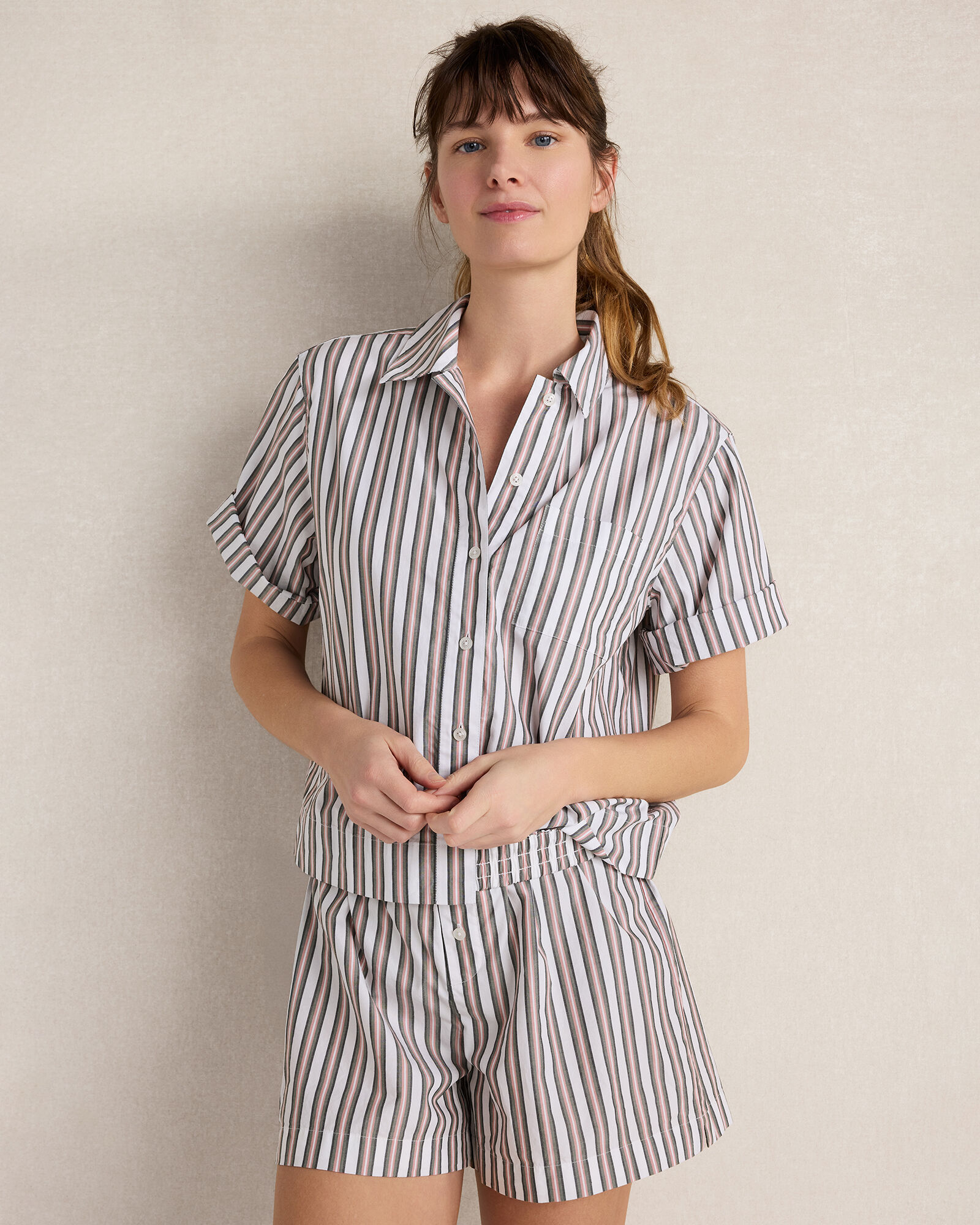 Resti Organic Cotton Poplin Statement Stripe Top