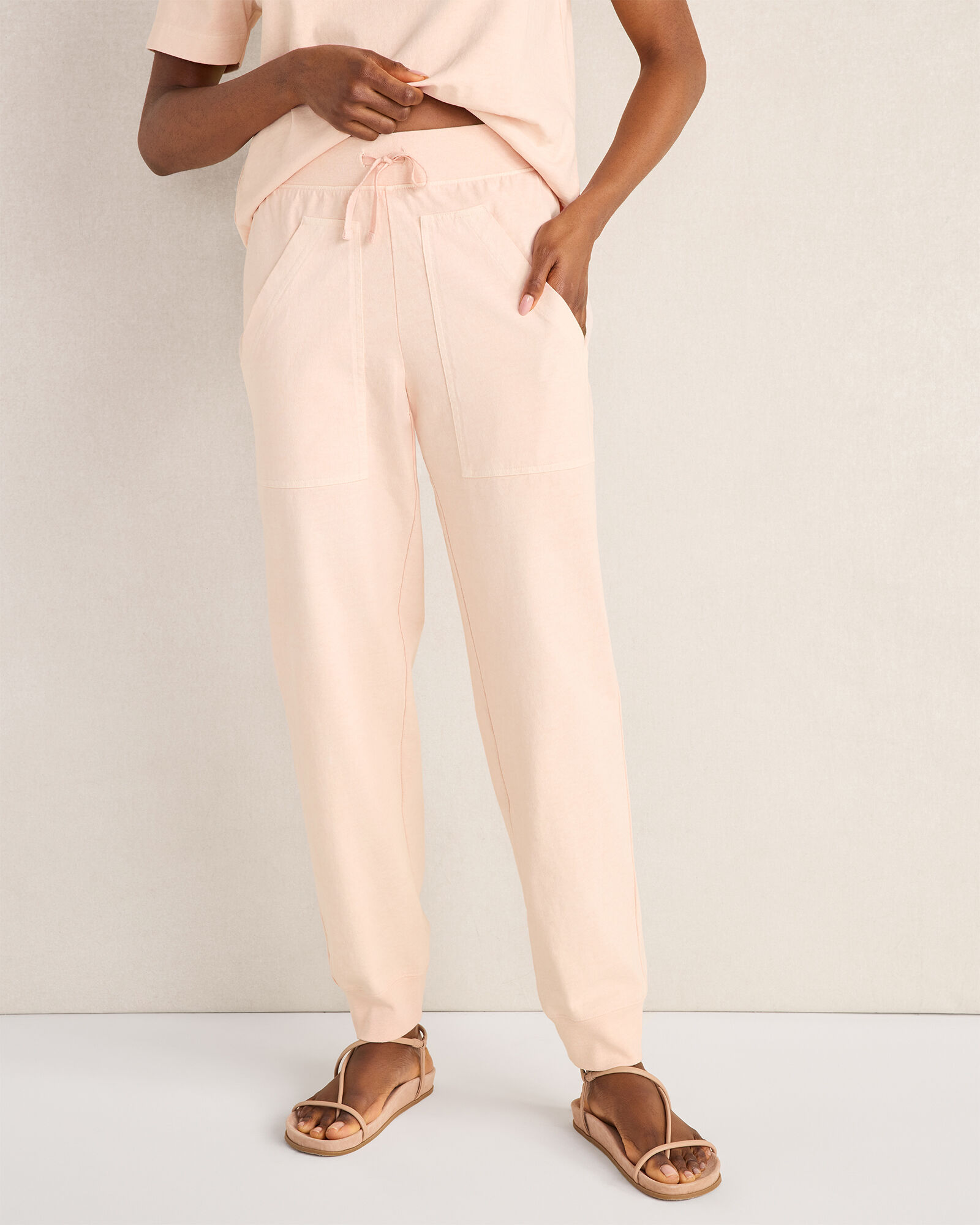 Garment-Dyed Organic Cotton Jersey Knit Joggers