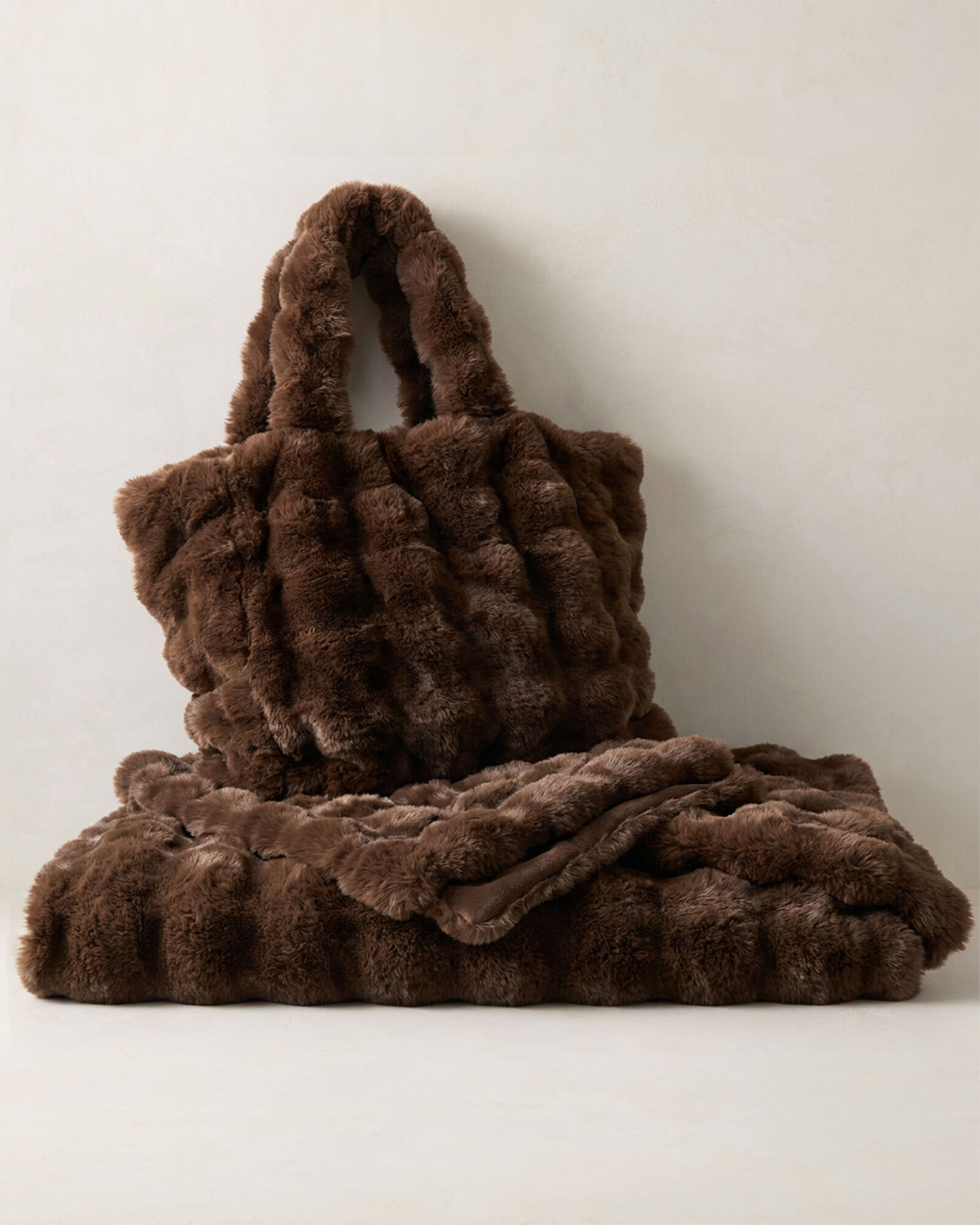 Faux Fur Throw Blanket and Tote