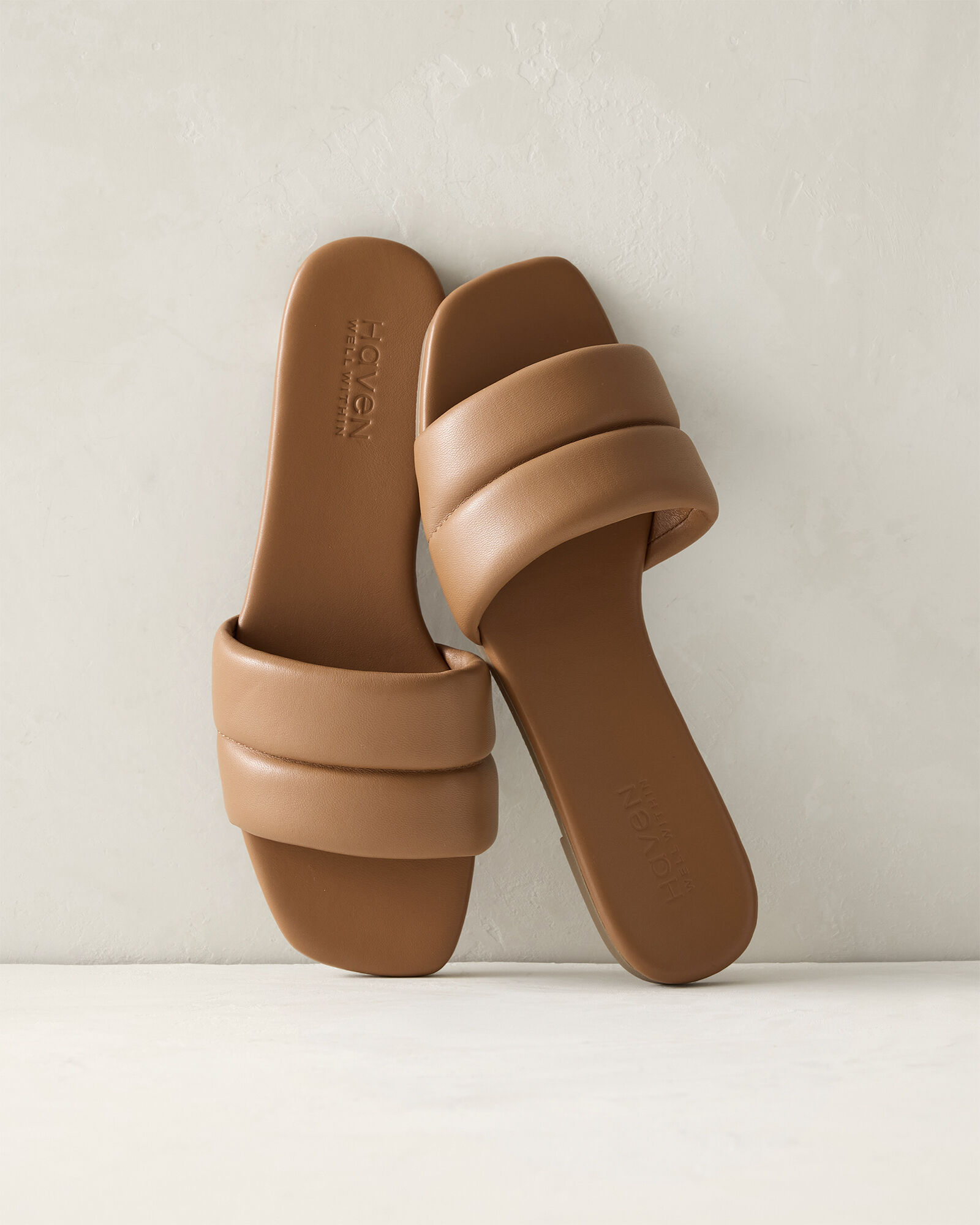Quilted Leather Slides