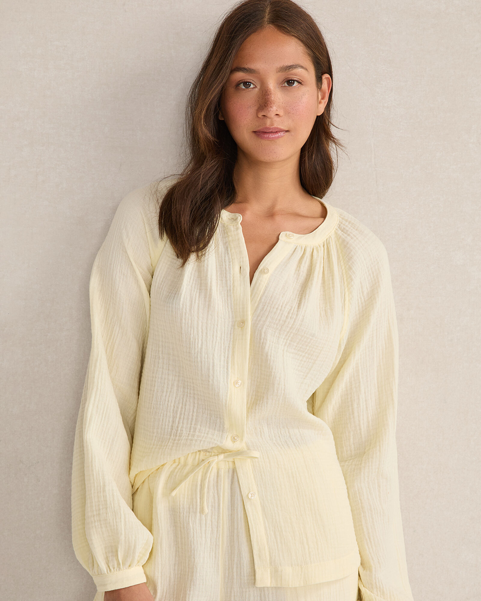 Organic Cotton Gauze Long Sleeve Top