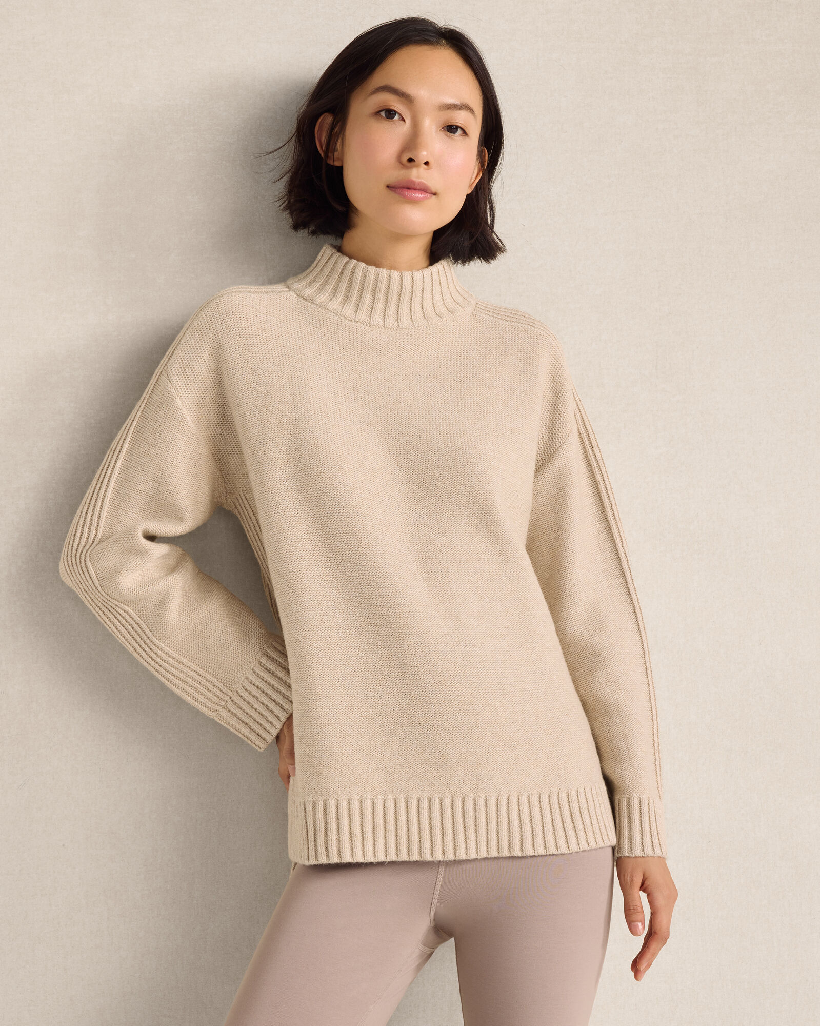 Balance Cotton Blend Mockneck Sweater