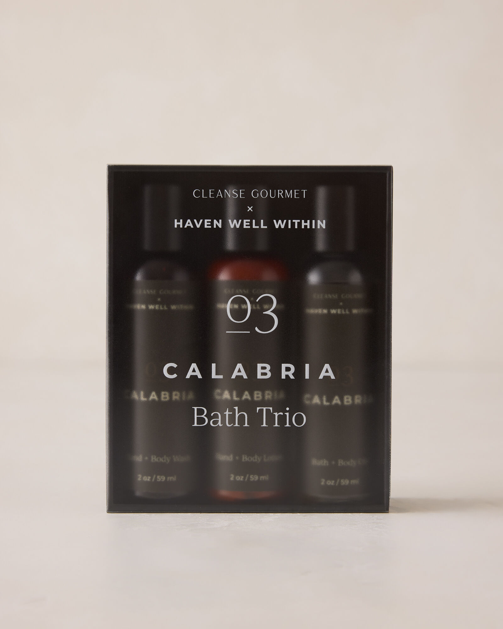 Haven Well Within x Cleanse Gourmet Calabria Luxe Bath Trio