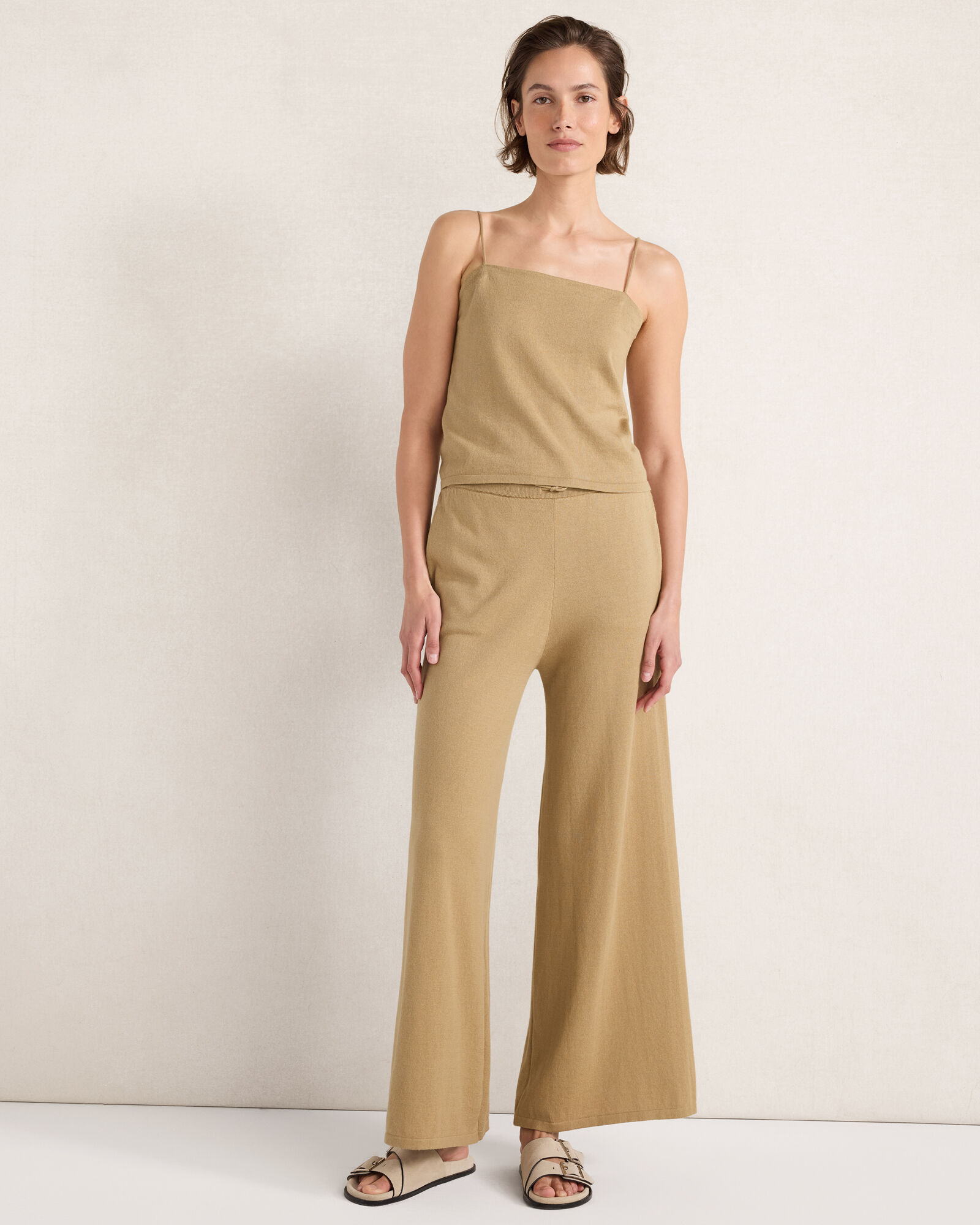 Organic Cotton Jersey Wide Leg Pants