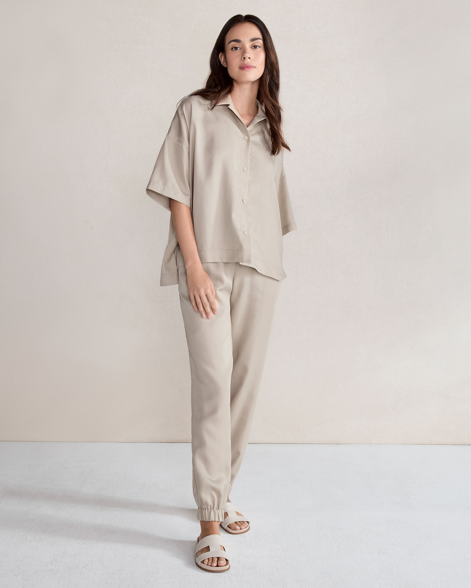 Drapey Twill Joggers