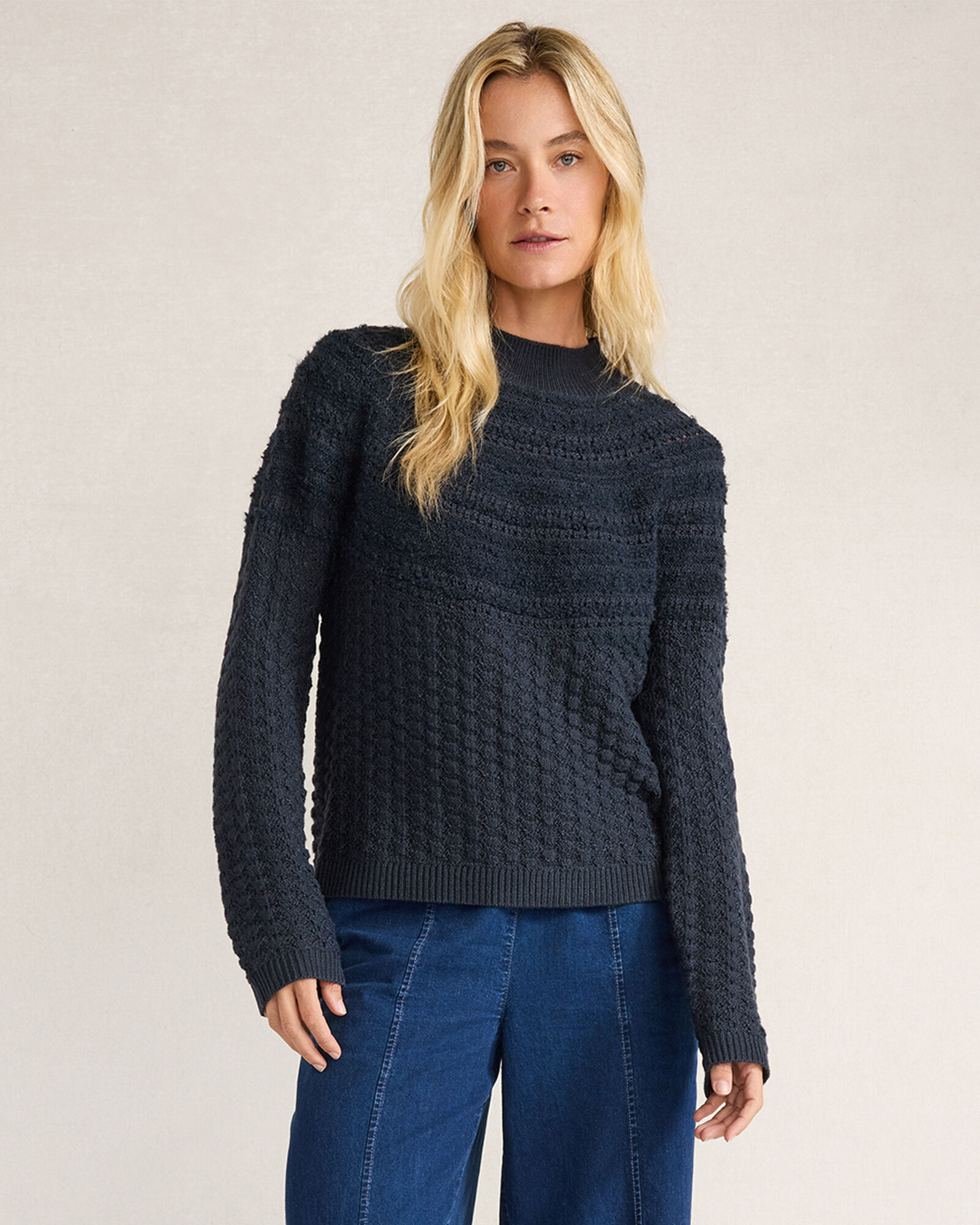 Heirloom Mixed Stitch Crewneck Sweater