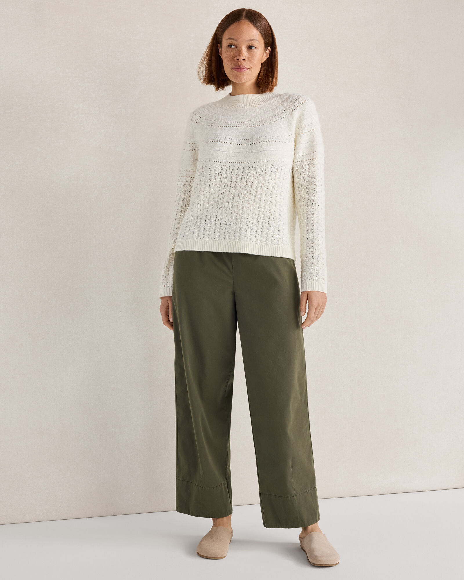 Organic Cotton Twill Barrel Leg Pants