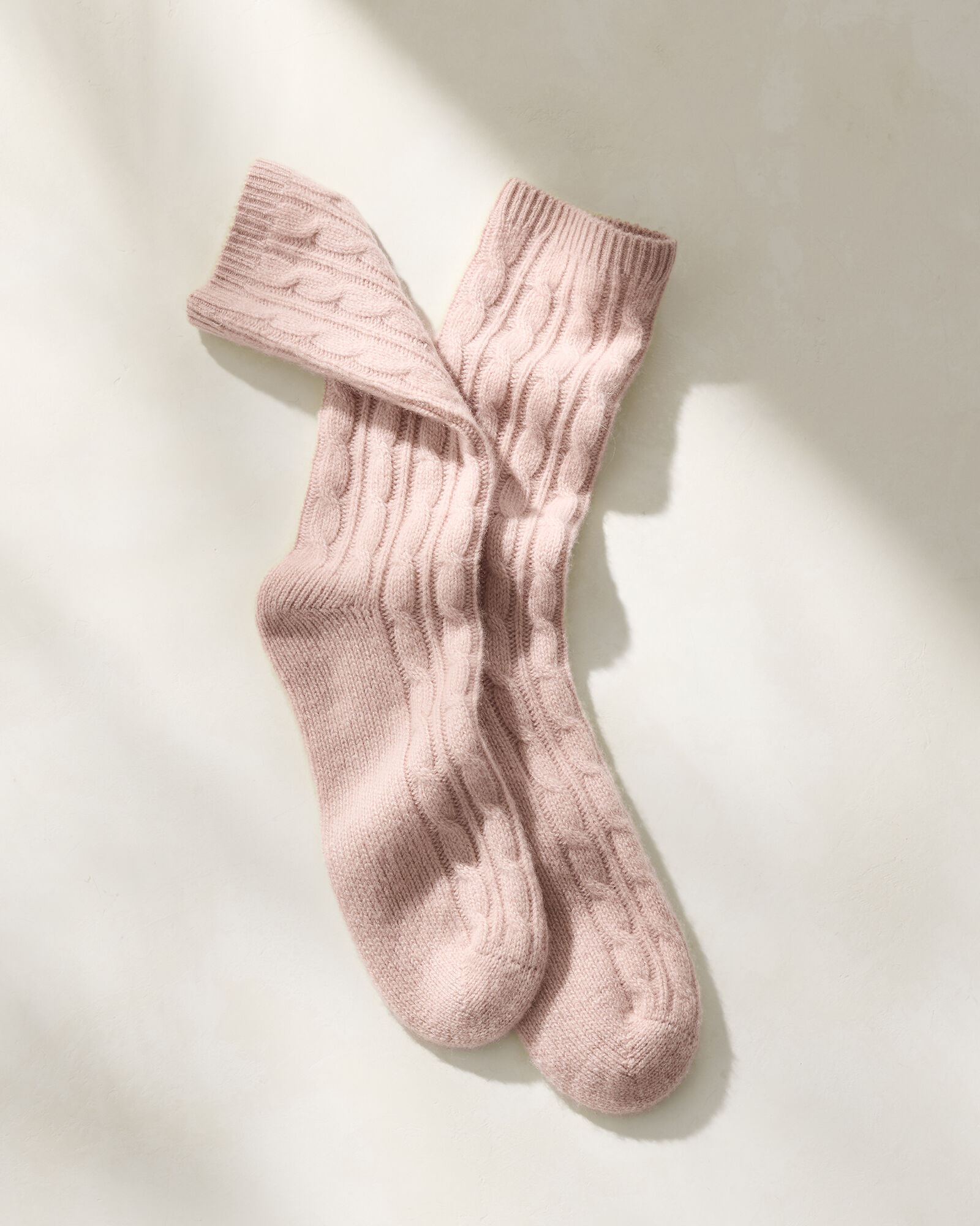 Cashmere Blend Cable Knit Socks