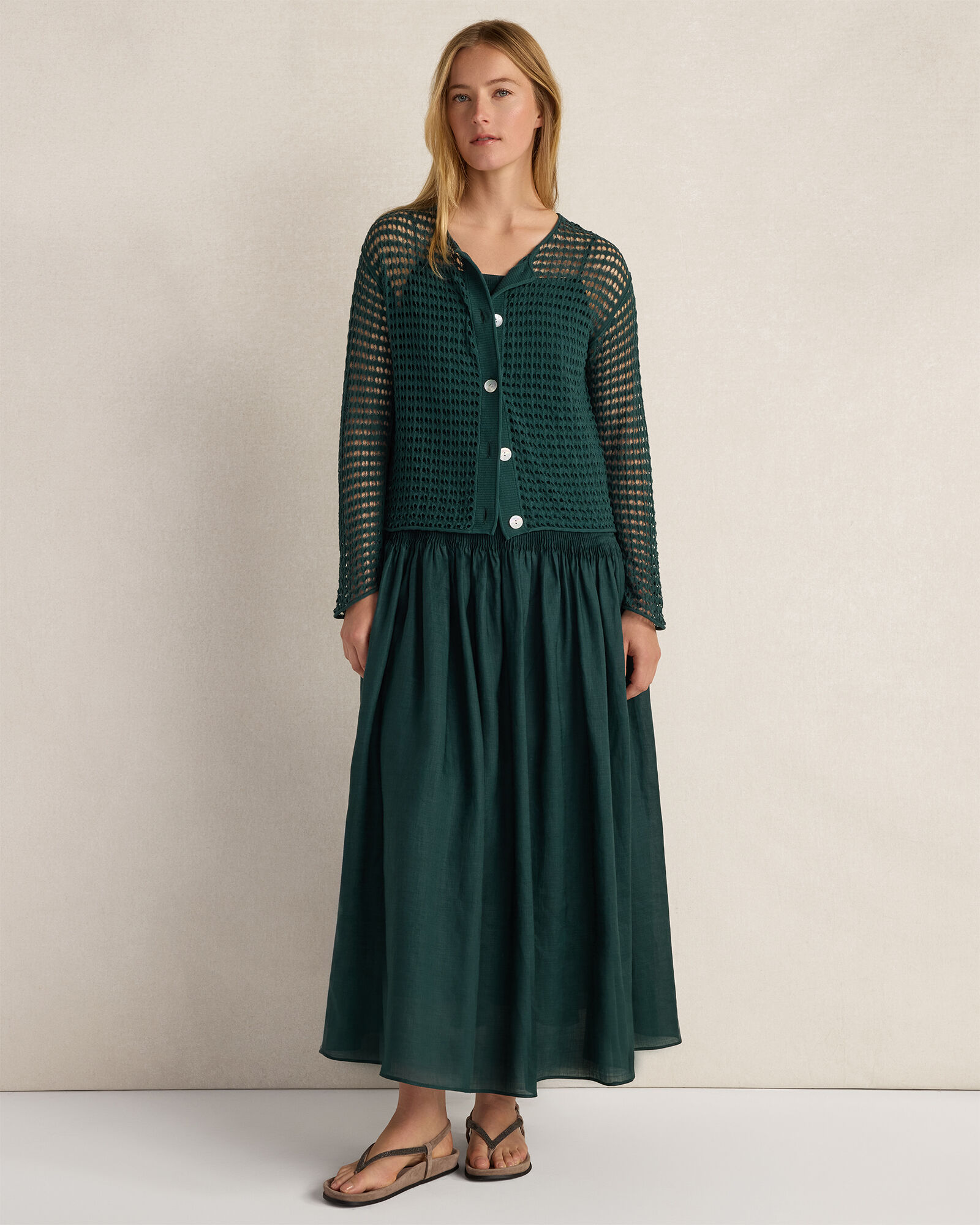 Organic Cotton Pointelle Cardigan