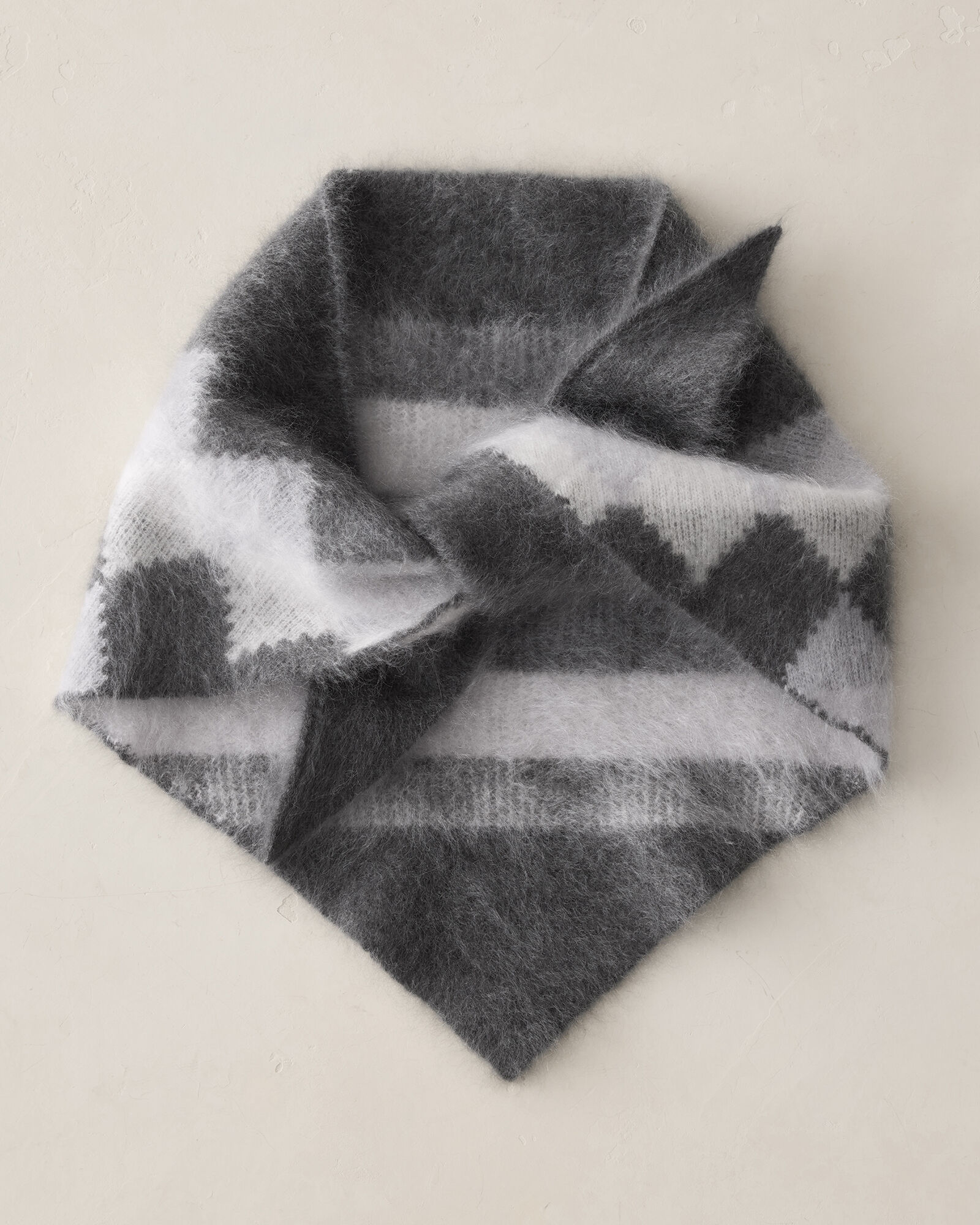 Brushed Cashmere Fair Isle Triangle Scarf