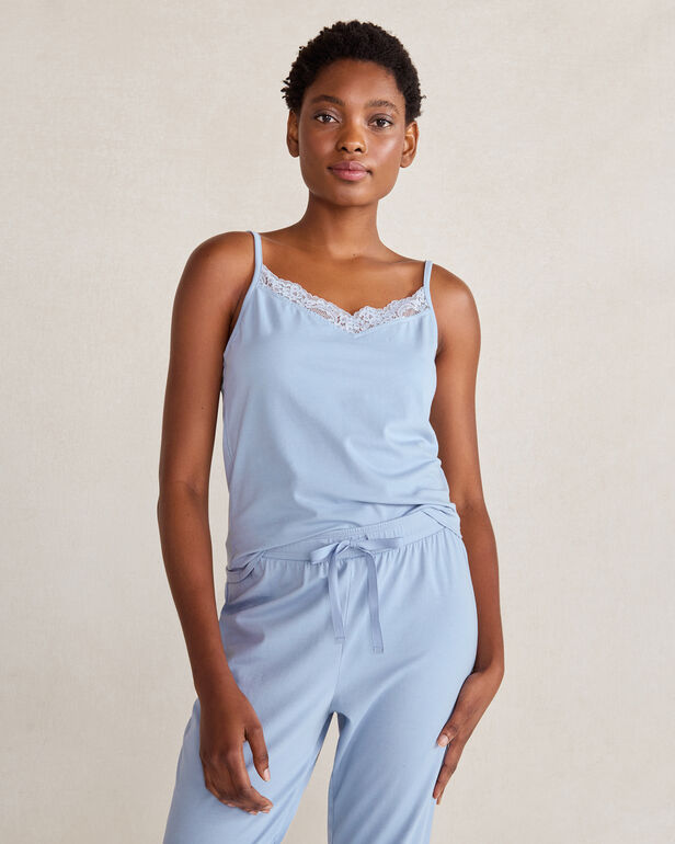 Organic Cotton Jersey Lace Trim Cami