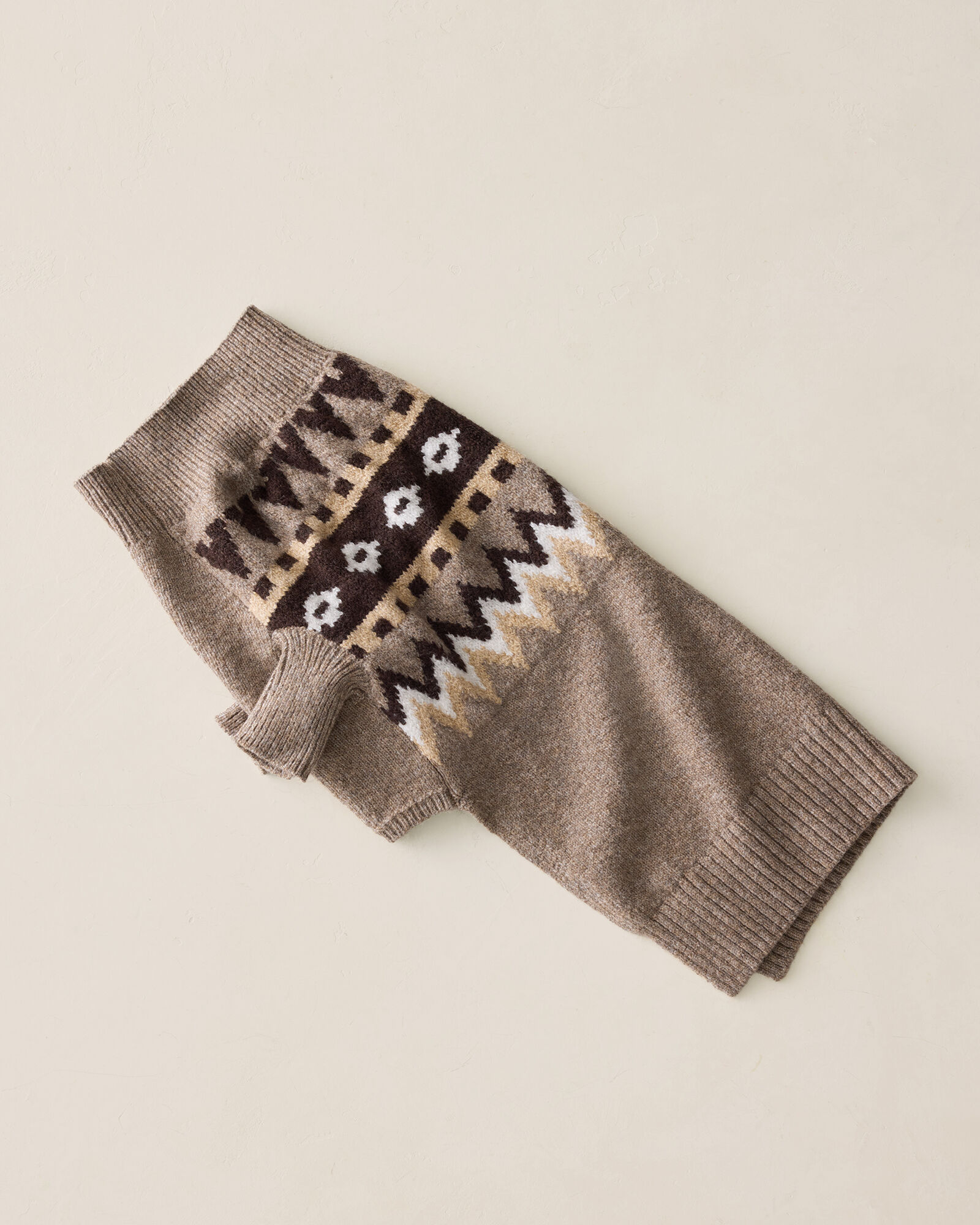 Organic Cotton Blend Geo Fair Isle Dog Sweater